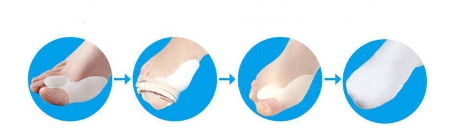 2X Silicone Gel Bunion Toe Protector Straightener Corrector Spreader Splint Pads