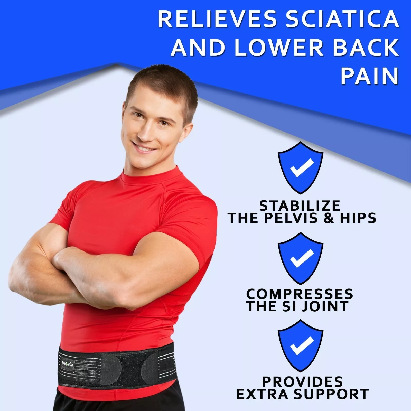 Fitness waist Hip Belt for Lower Back Support Brace Sciatica Pain Relief
