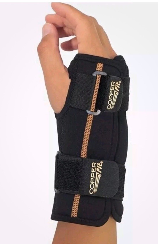 Copper Fit Rapid Relief Wrist Brace Left Right Hand Unisex Hot Cold Gel Therapy