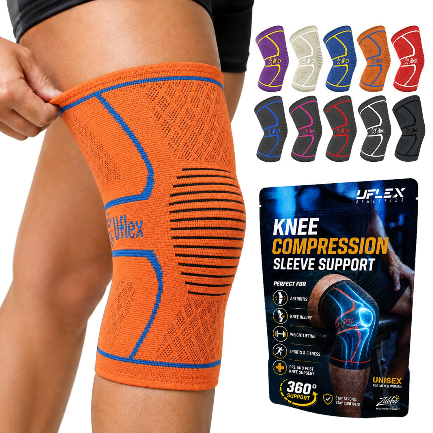 Knee Brace for Men and Women Knee Compression Sleeve Knee Support Wraps for Arth