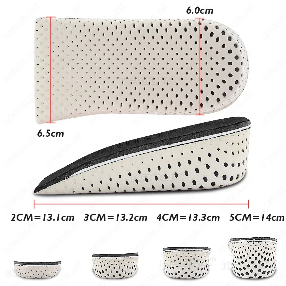 EVA Memory Foam Heel Lifting 2/3/4/5CM Taller Half Shoe Insoles Heel Insert Spor