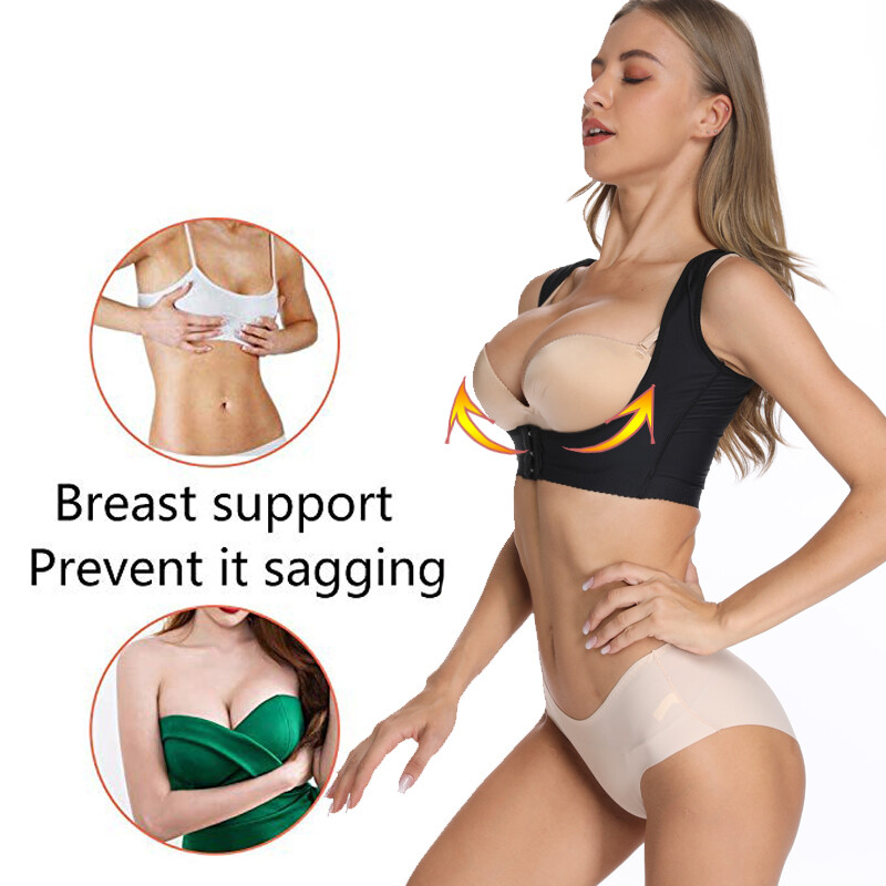 Women Adjustable Shoulder Back Posture Corrector Corset Chest Belt Brace Support