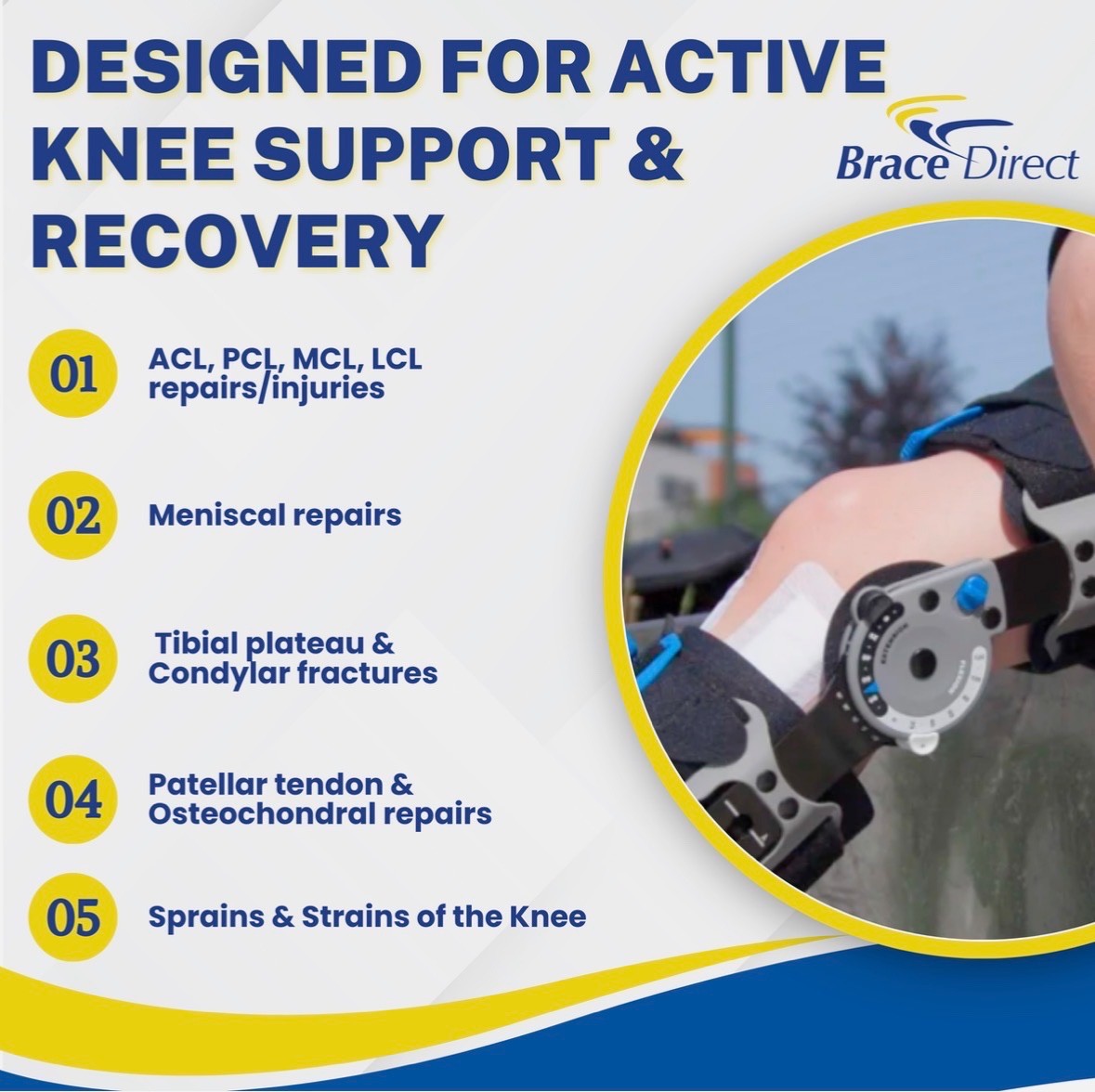 Ossur Rebound Post-Op Knee Brace ADULT L ROM Immobilizer ACL Meniscus Recovery