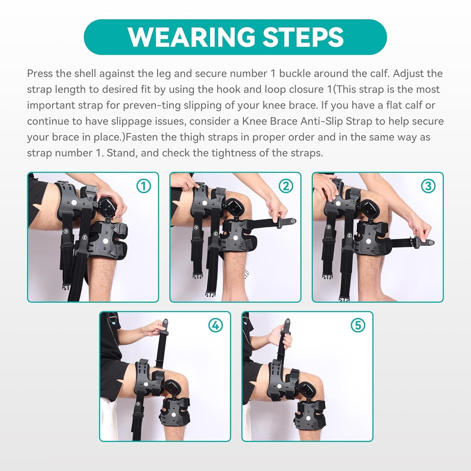Gray left OA knee brace: unloader support for medial and lateral degeneration