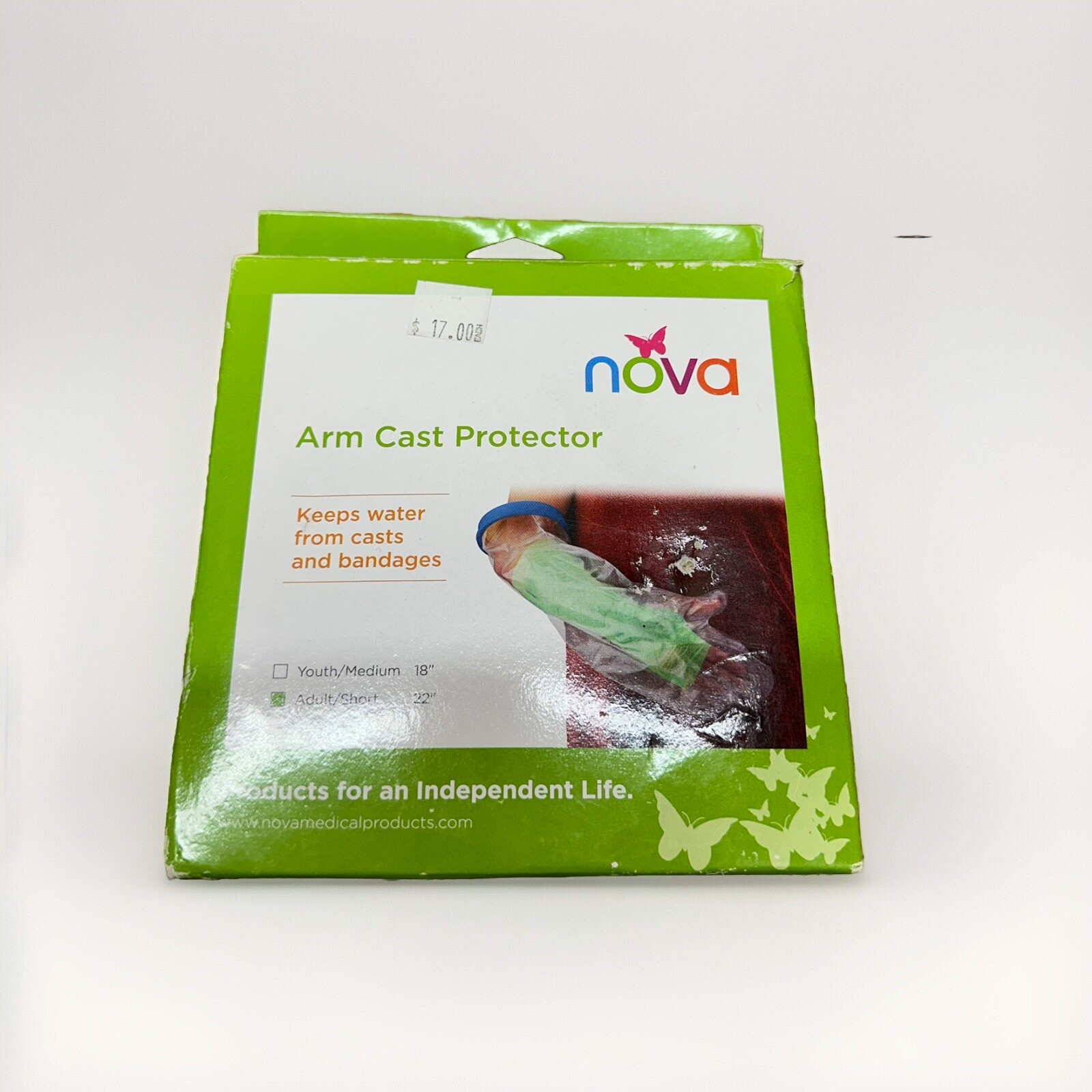 NOVA Arm Cast Bandage Protector Adult Short 22” Water Protection Cover Reusable