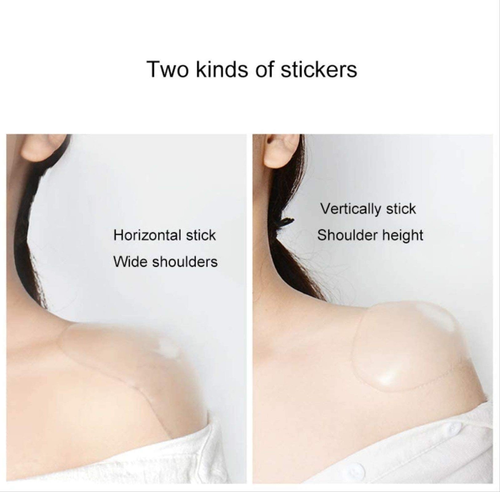 3 Pairs Anti Slip Large Soft Silicone Shoulder Pads Transparent Women Clothes