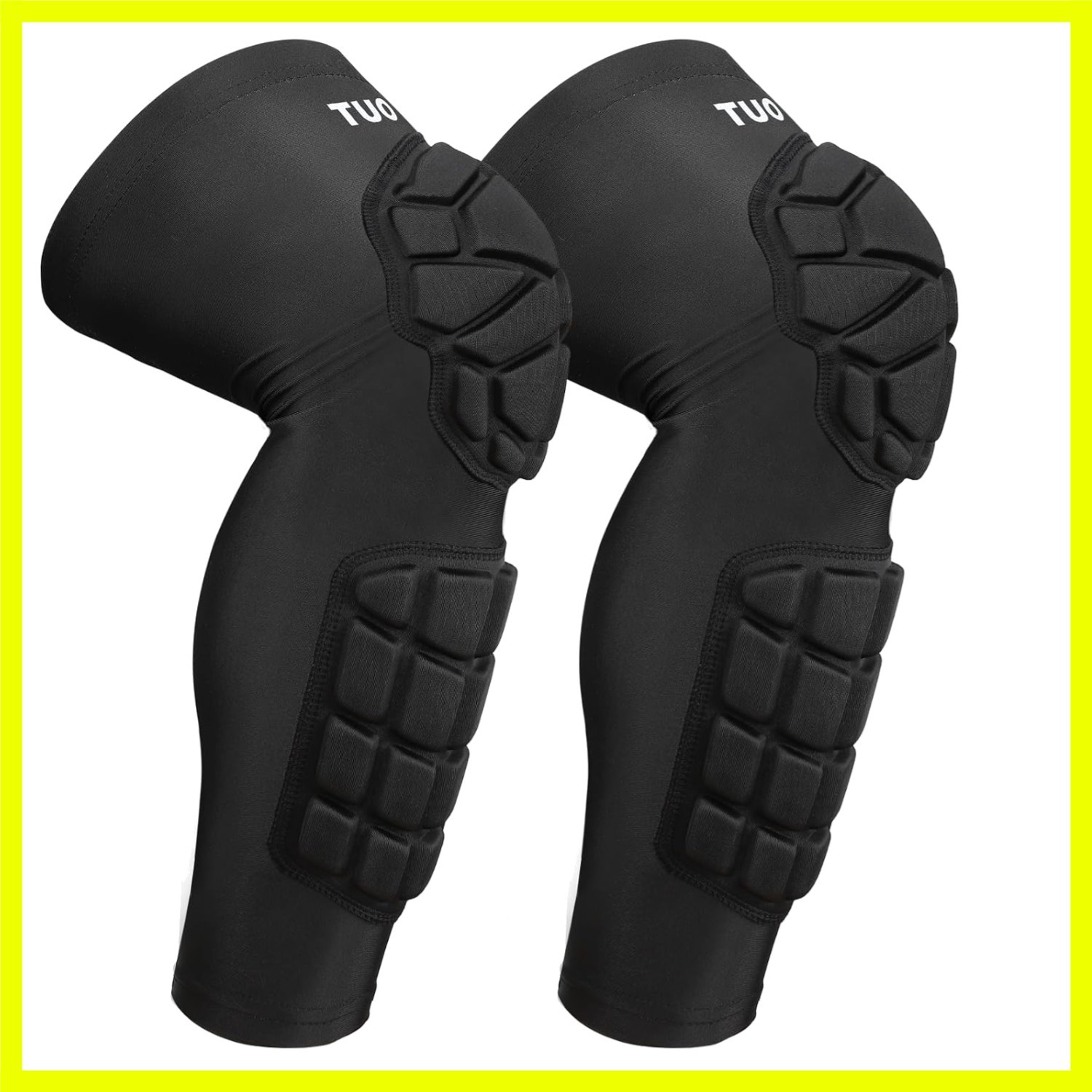 Padded Knee & Shin Guards Calf Pads Protector Compression Leg Sleeve Knee Bra…