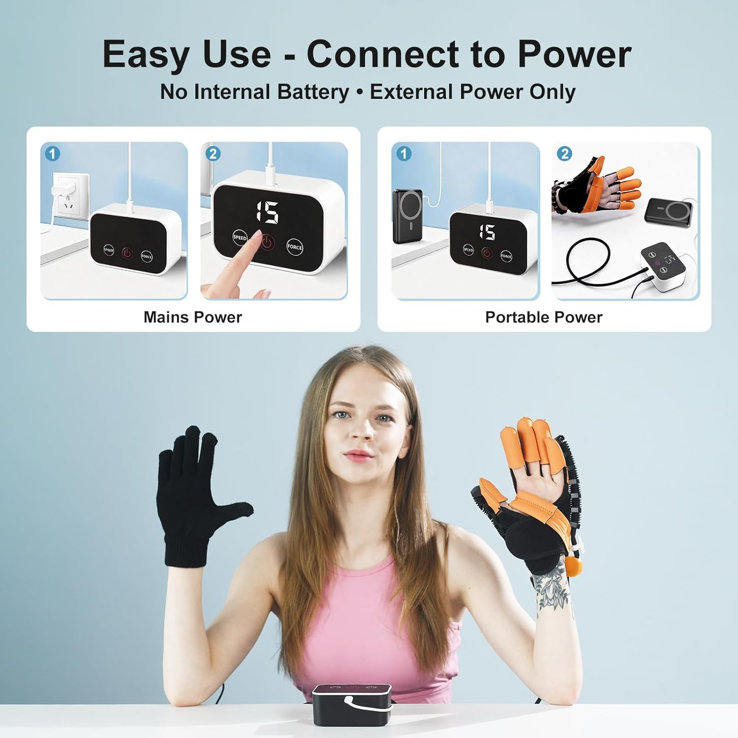 Stroke Recovery Robot Gloves for Hand Function Therapy – Right Hand, Size S