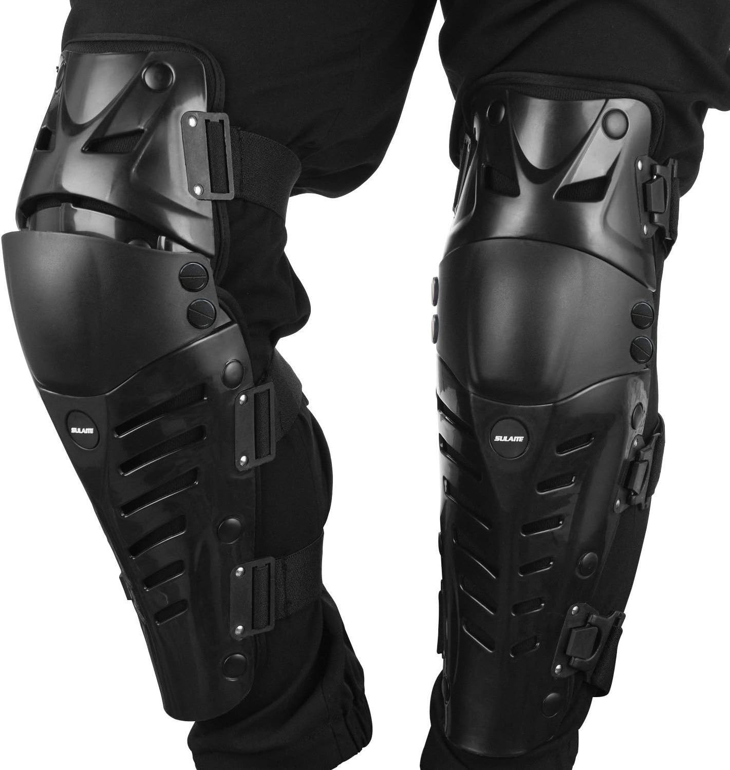 Knee Pads, Adjustable Long Leg Sleeve Gear Crashproof Nonslip Protective Shin Gu