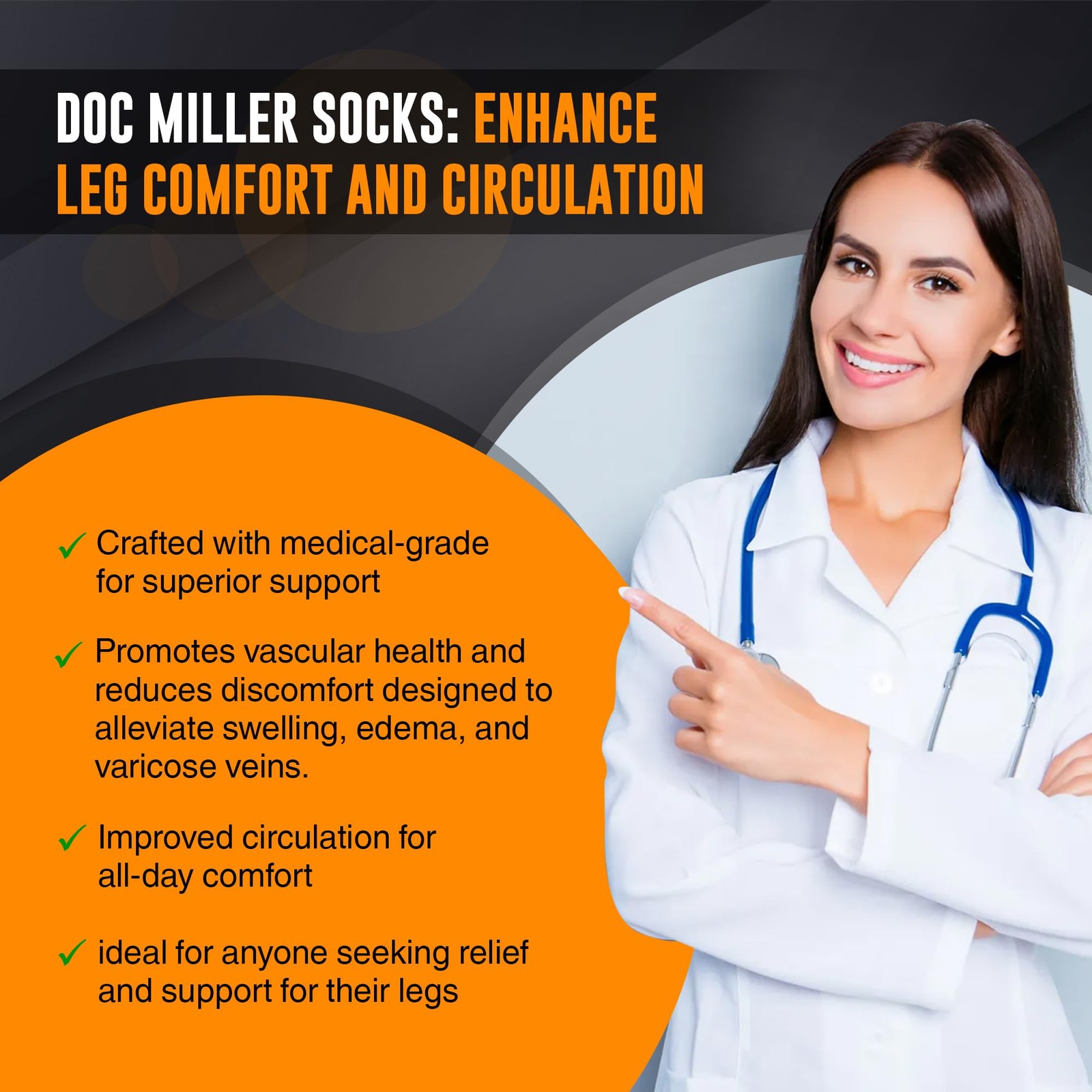 Thigh High Compression Socks 20-30mmHg