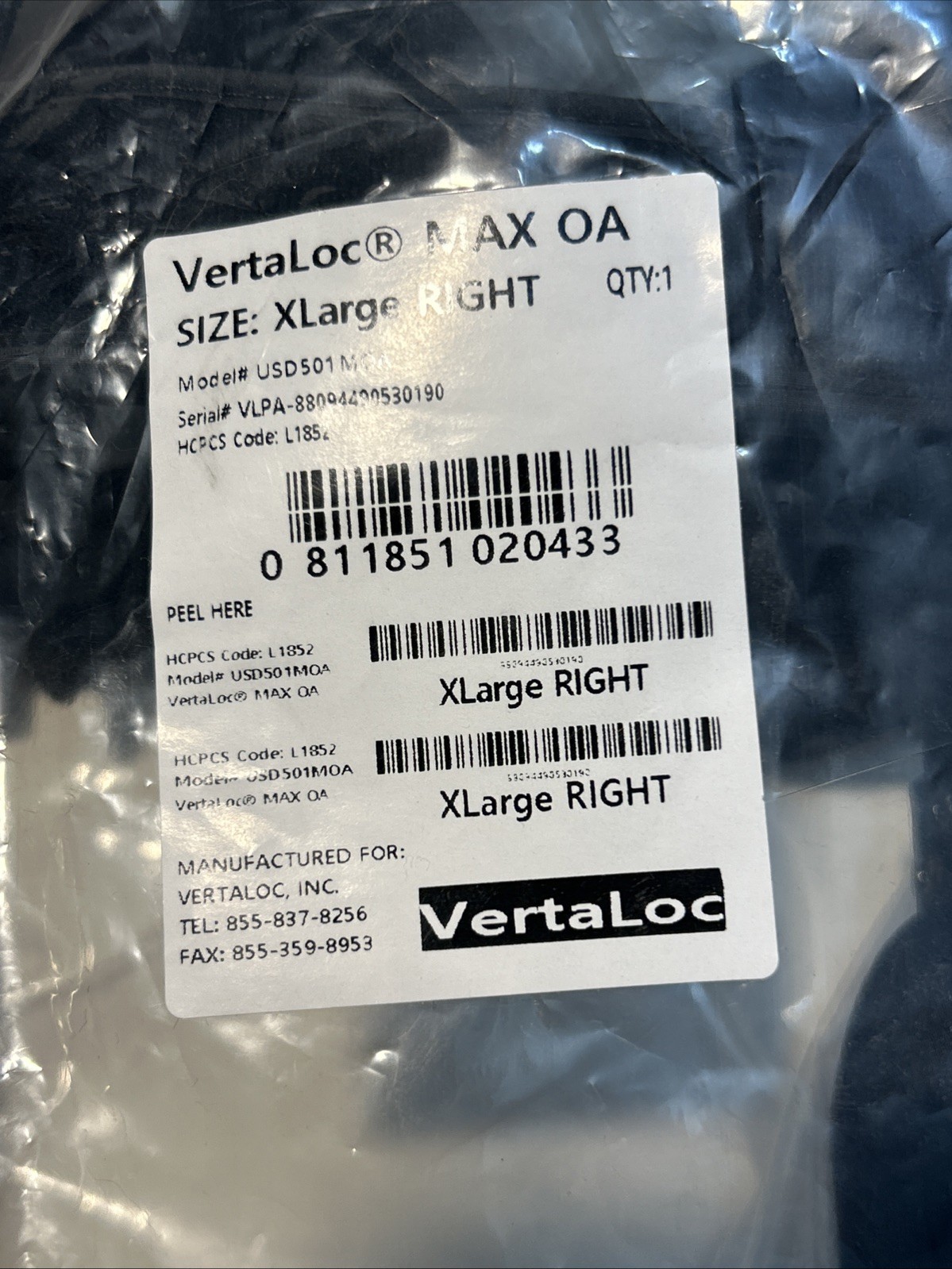 VertaLoc Max OA Right & Left Knee- NEW! SIZE XL Both Knees