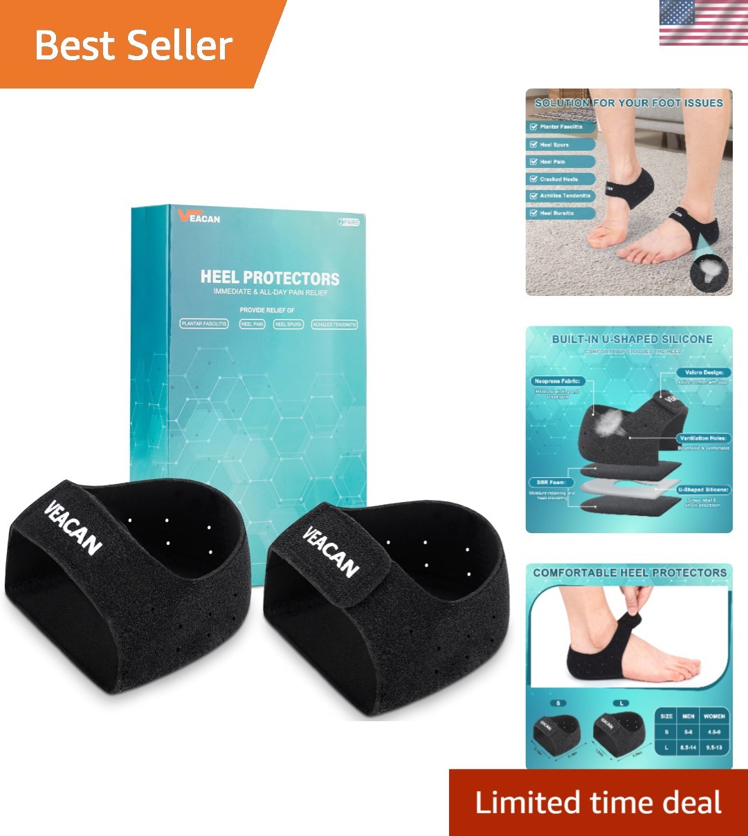 Luxury Heel Protectors for Plantar Fasciitis | Shock-Absorbing Pain Relief Cups