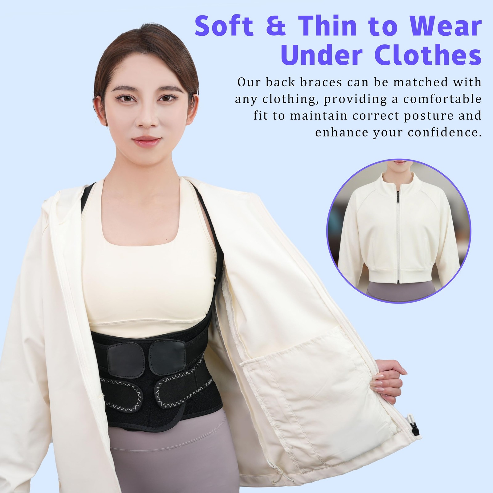 SFSSCDF Back Brace Posture Corrector for Women and Men Vertical L