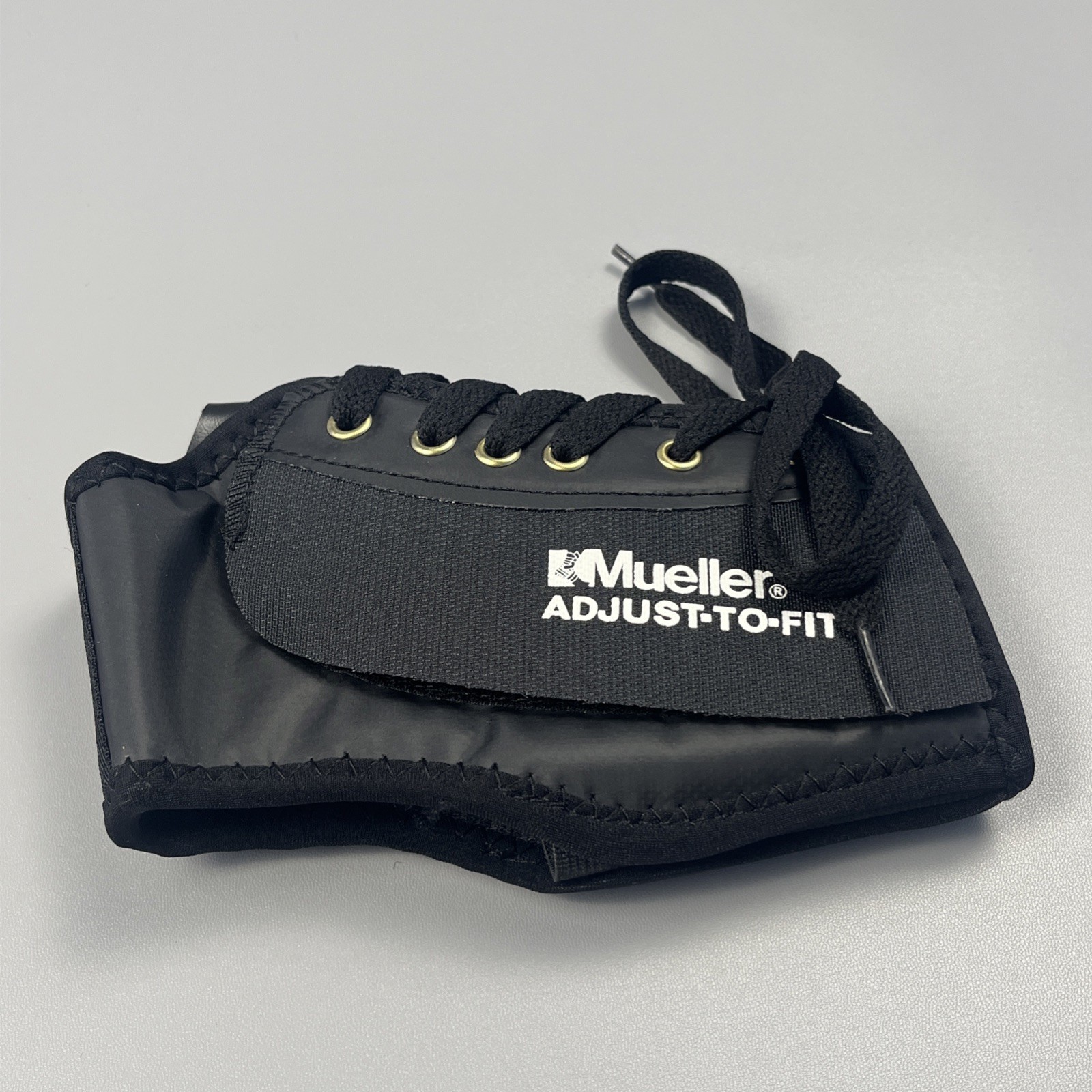 Mueller Lace Up Ankle Brace Adjustable One Size Black Compression Support