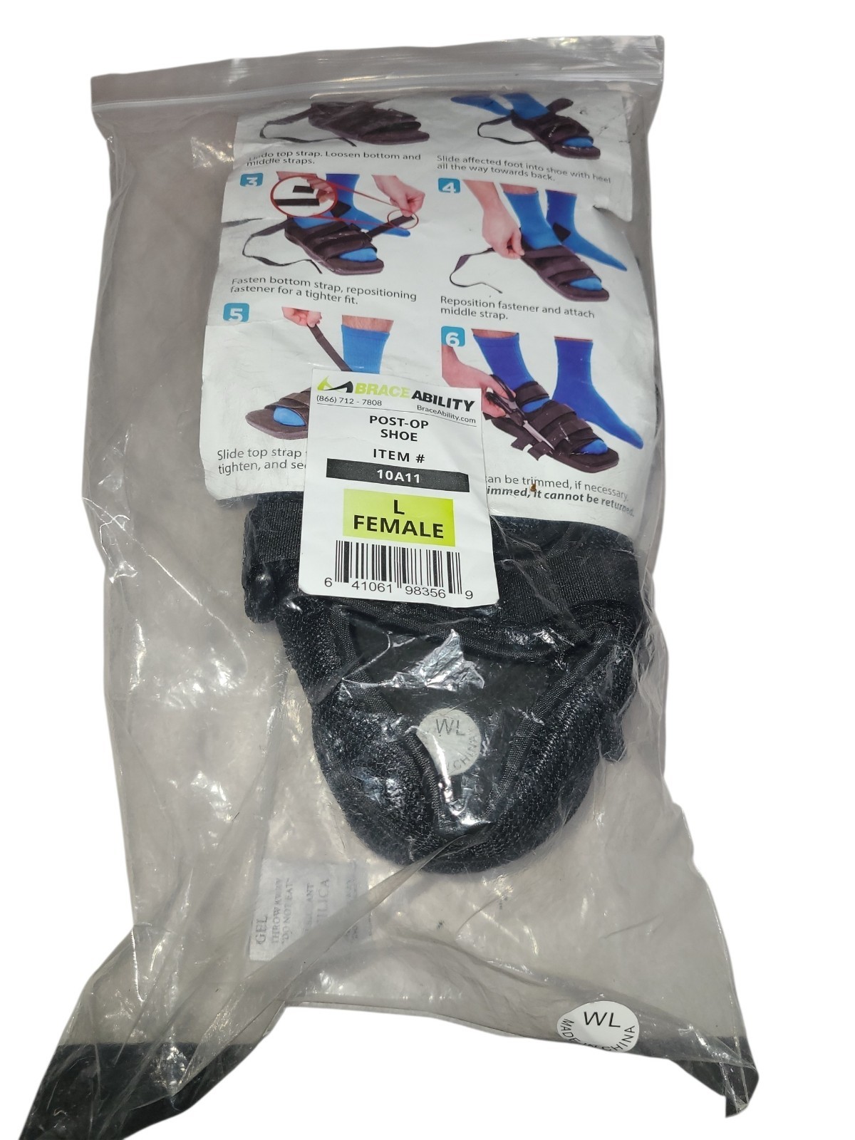 NEW Brace Ability Post-Op Shoe Womens Size Large-Female Right or Left foot