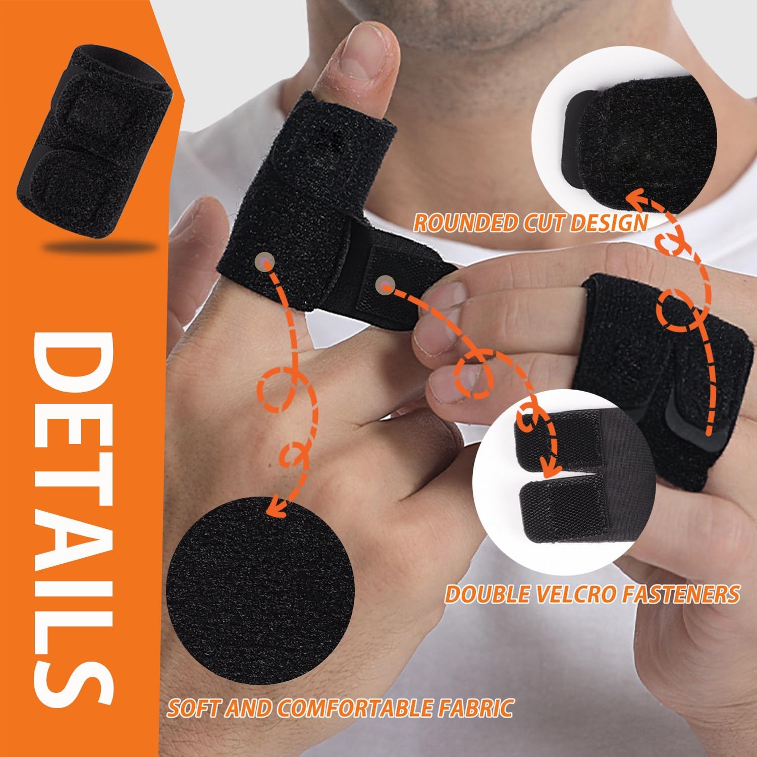 Finger Splints, 2PCS Splint, Compression Support Large, Double