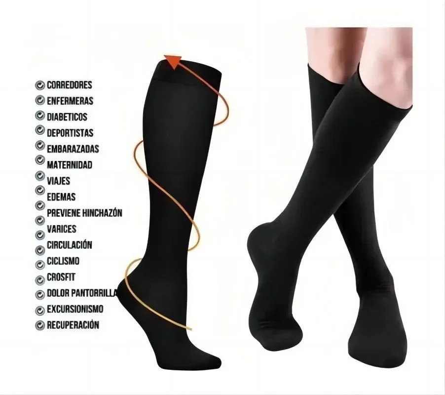 6 Pieces Knee High Compression Socks for Men Women Circulation Varicose Veins
