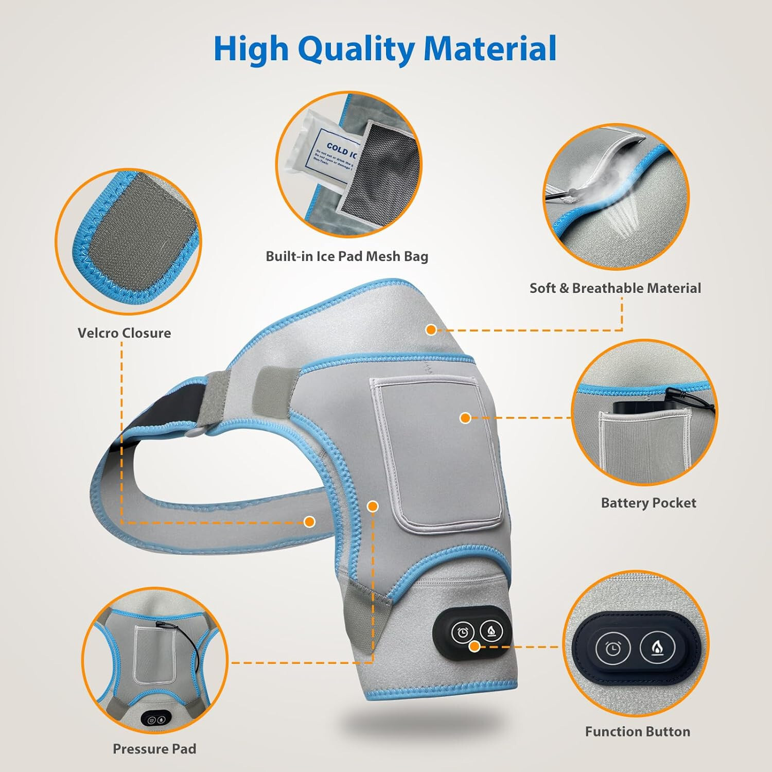 ✅ Heated Left Right Shoulder Brace Wrap Electric Heating Pad Therapy Pain Relief