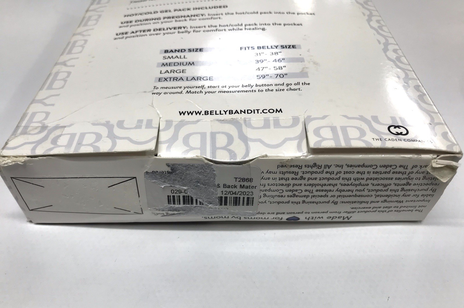 Belly & Back Maternity Support Belt ” Opened Box Missing a Gel Pack” Size L