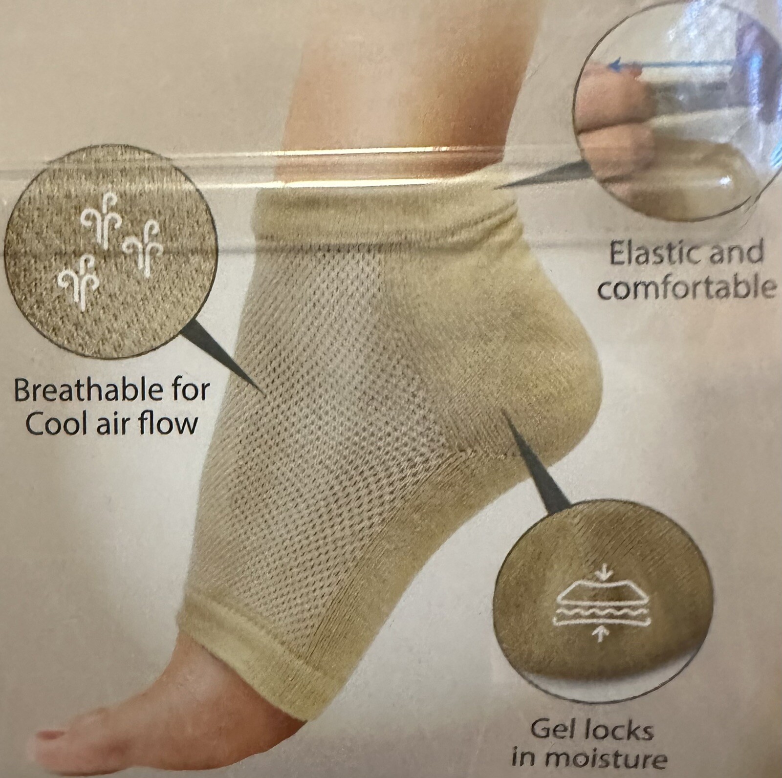 Black VitalBliss Moisturizing Heel Socks, One size fits All