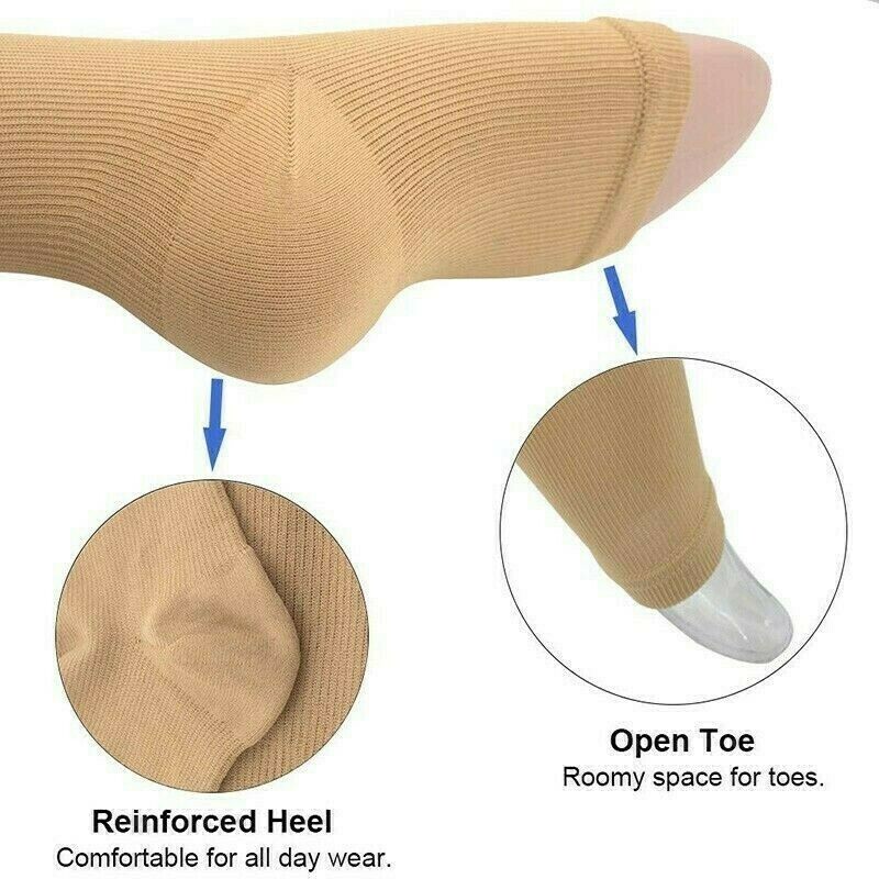 Compression Zip Up Socks Open-Toe Zipper Leg Support Unisex Socks Knee Stocking