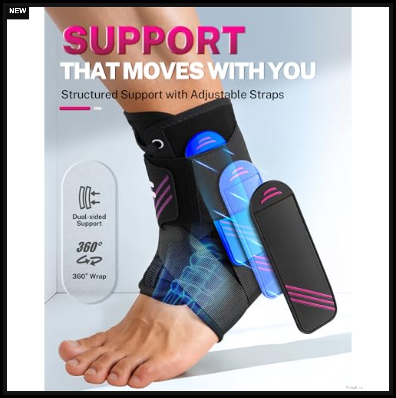 Ankle Brace Figure 8 Support 1.5mm Ultra Thin Compression Breathable for