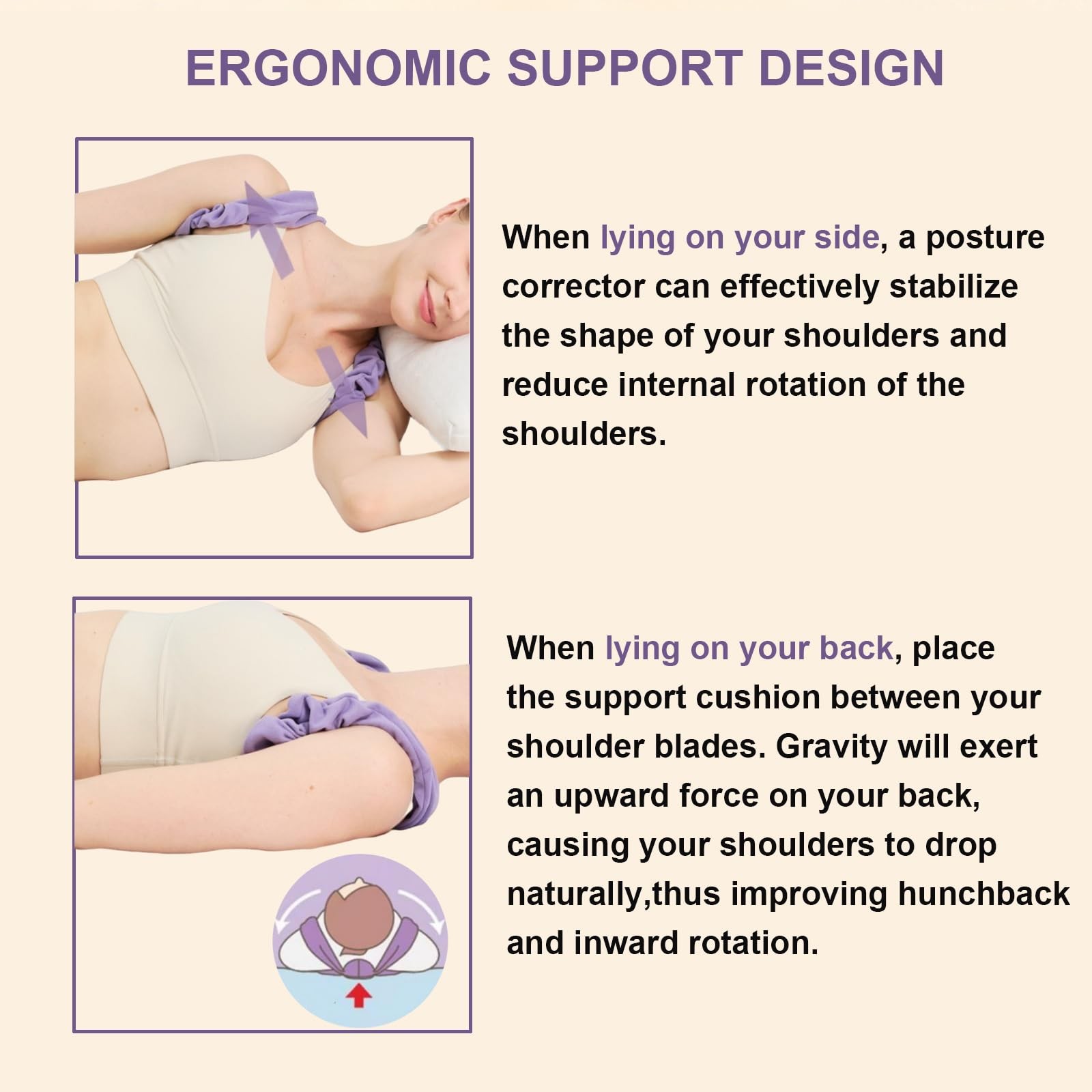 SOMIVOT Posture Corrector for Sleeping – Upper Back and Shoulder Large