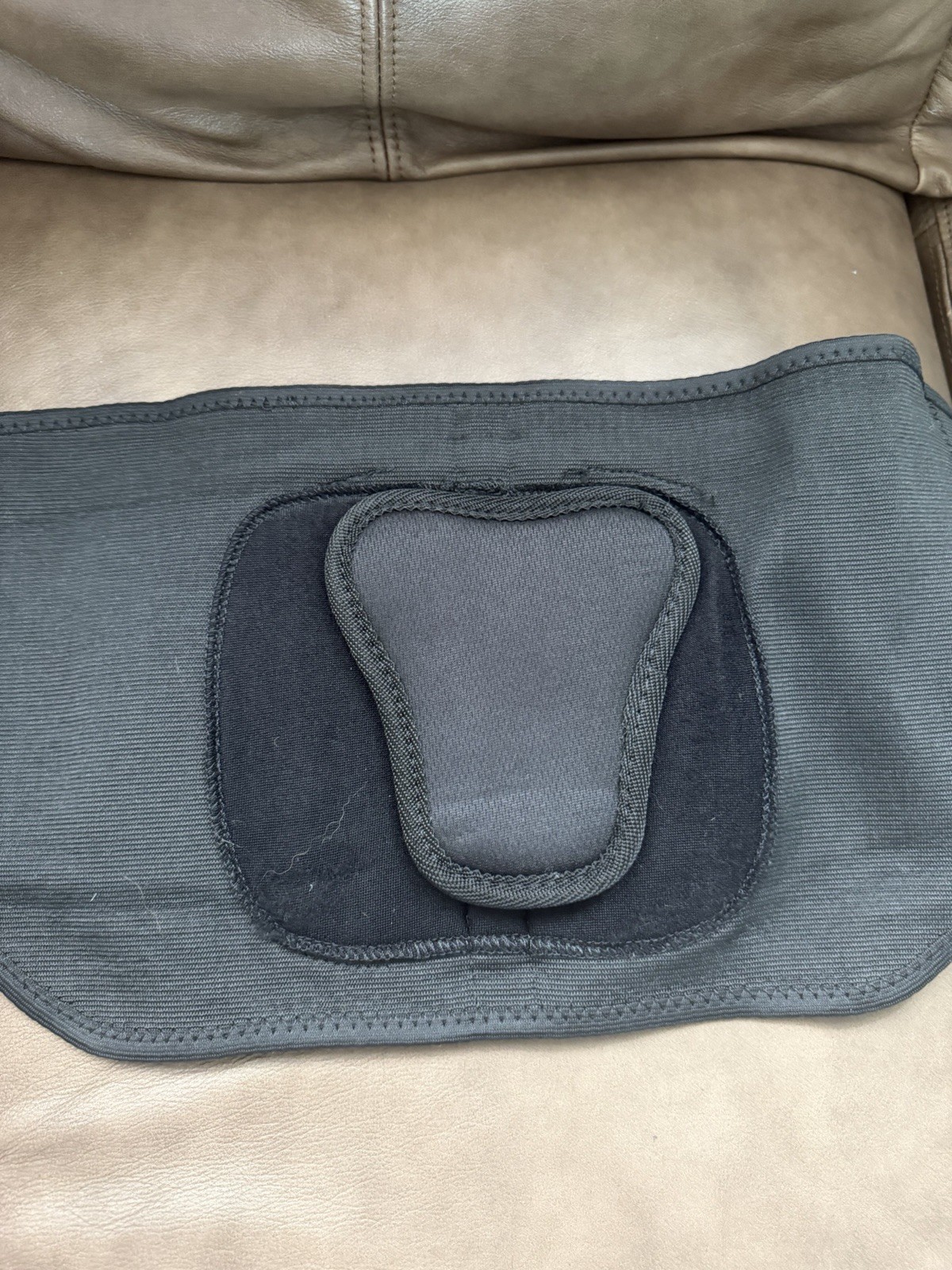 Mueller Adjustable Back Support Belt Brace One Size Black/Gray Blue Strap