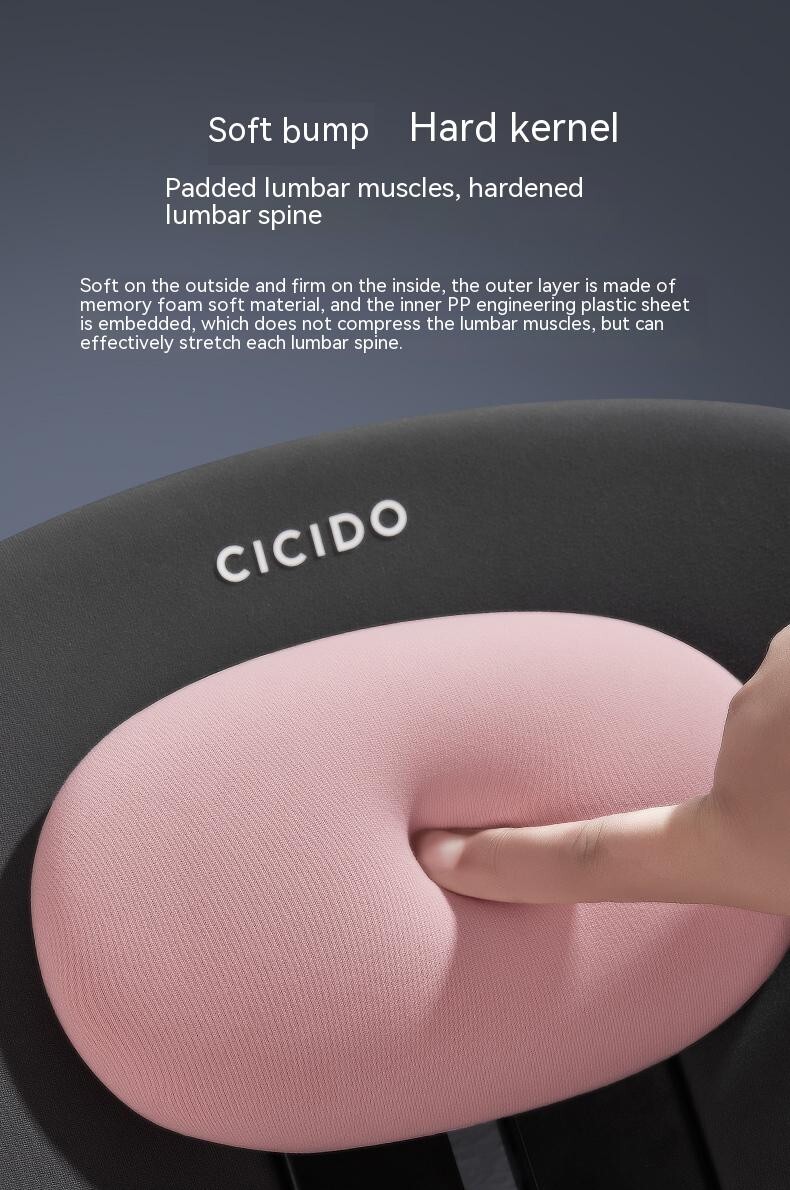 CICIDO Car Seat Lumbar Pillow Back Support Cushion Memory Foam Adjustable Home