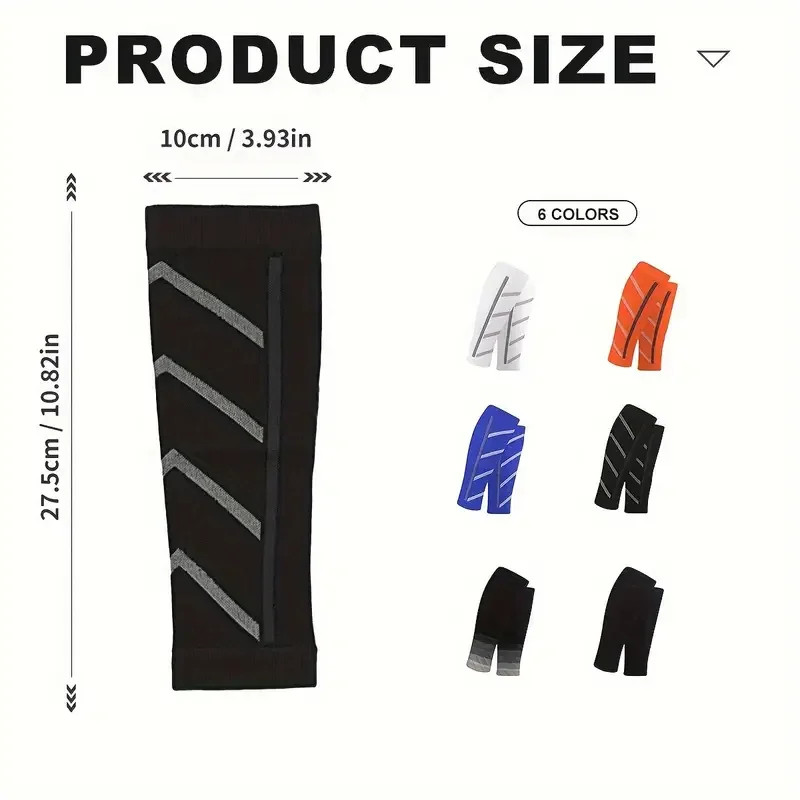 1 Pair Compression Calf Sleeves Breathable Nylon Blend Supportive Design for Run