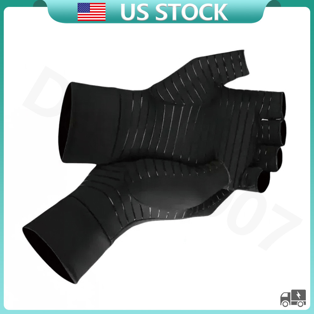 1 Pair Copper Arthritis Compression Gloves Hand Support Pain Relief Joint Self