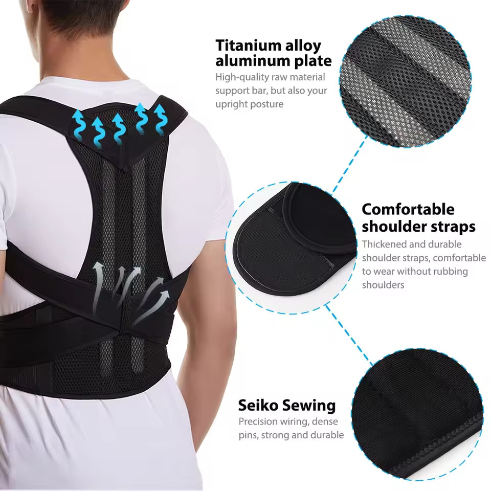 Adjustable Back Brace Posture Corrector Belt Lumbar Support for Men Women