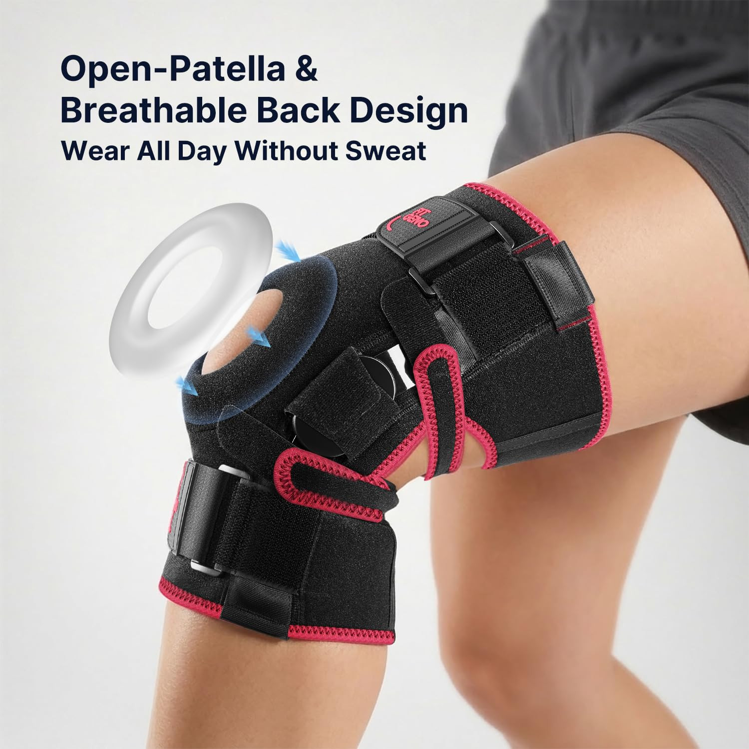 Hinged Knee Brace for Women: Adjustable Knee Brace with Side Stabilizers – Breat