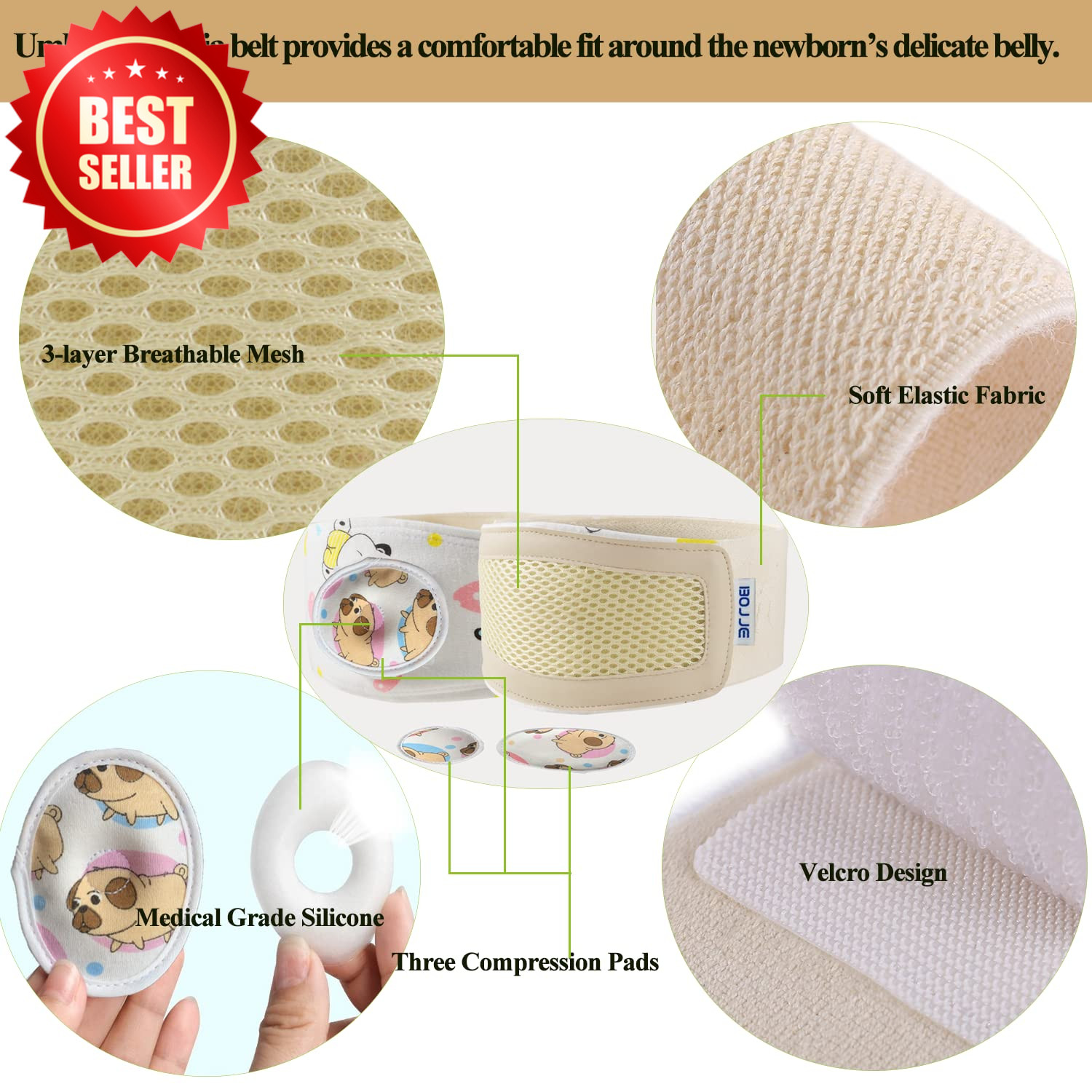 Baby Infant Umbilical Hernia Truss Support Abdominal Binder 15-20″ US