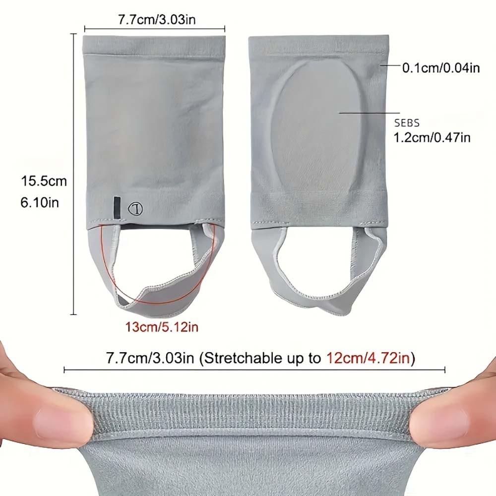Breathable Durable Non-Slip Foot-Care 2 Pairs of Silicone Pad Arch Support Socks