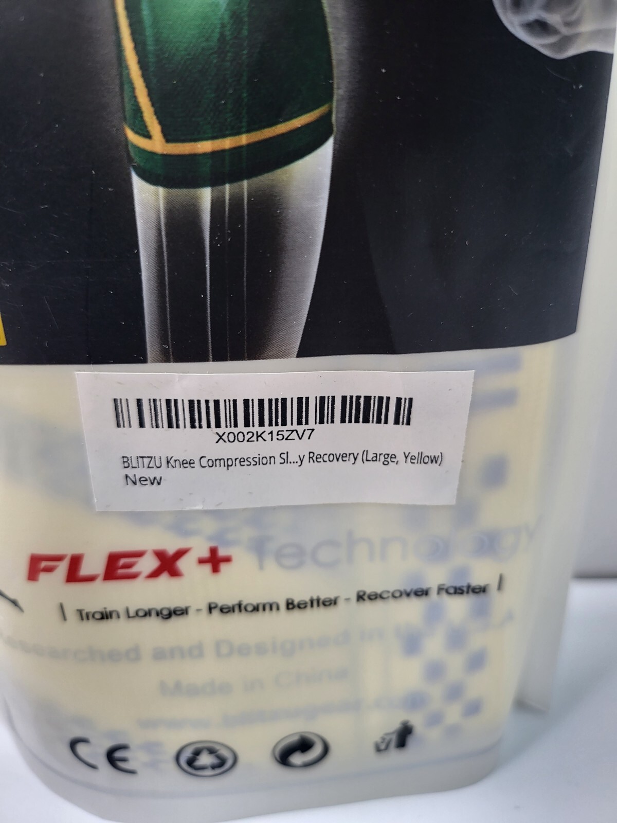 Blitzu Flex Plus Professional Knee Sleeves Size Large, Yellow