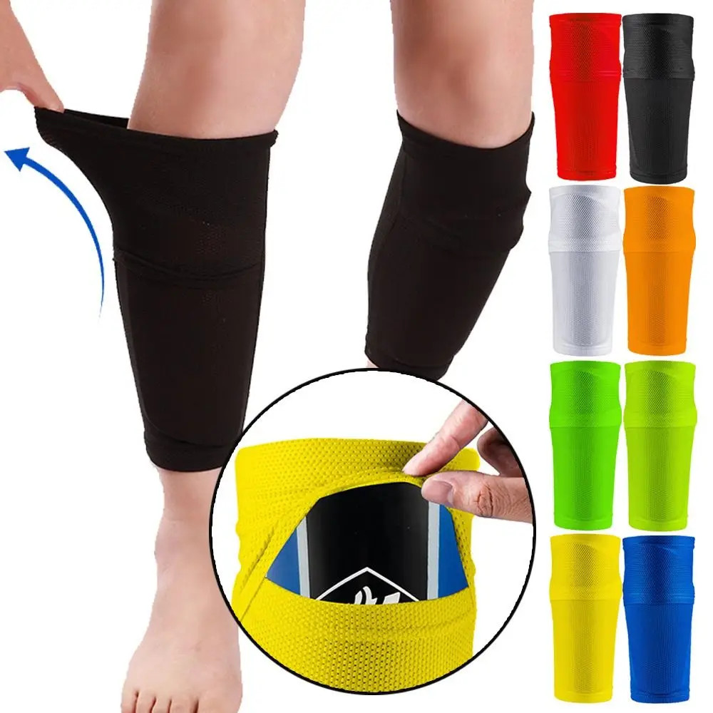 Pocket Kids Boys Men Sports Leg Guard Sleeves Instep Socks Football Shin Holder