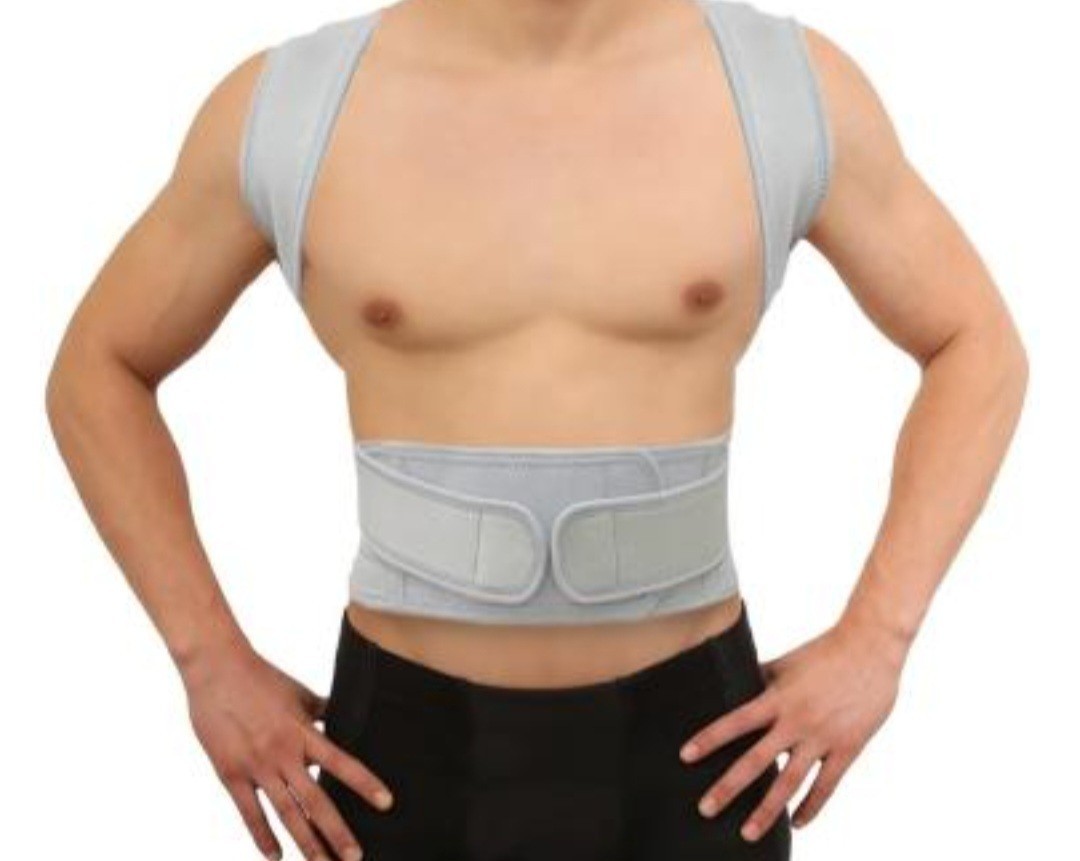 MEN’S ADJUSTABLE POSTURE CORRECTOR LOW BACK SUPPORT SHOULDER BRACE BELT 3XL NWT