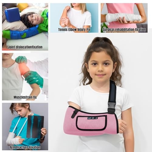 Kids Arm Sling Shoulder Immobilizer for Arm,Wrist,Elbow Injury XX-Small Pink