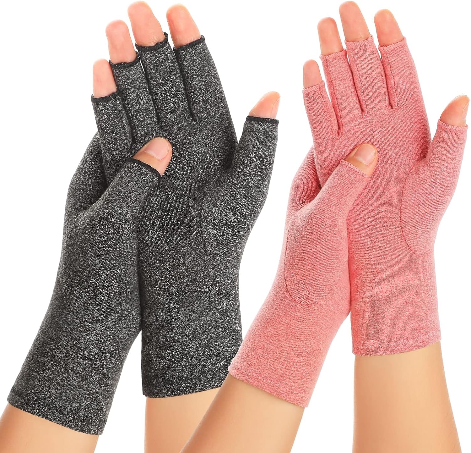 2 Pairs Arthritis Compression Gloves for Women Men Carpal Tunnel Pain Relief