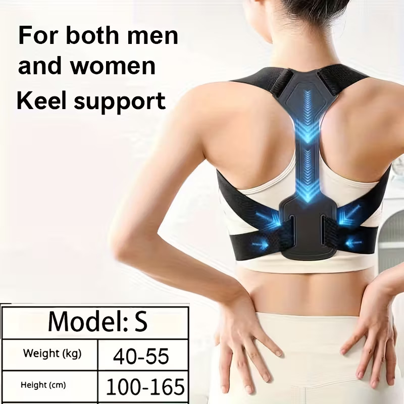 S/M/L Posture Corrector, Adjustable Upper Back Brace for Clavicle Support Unisex