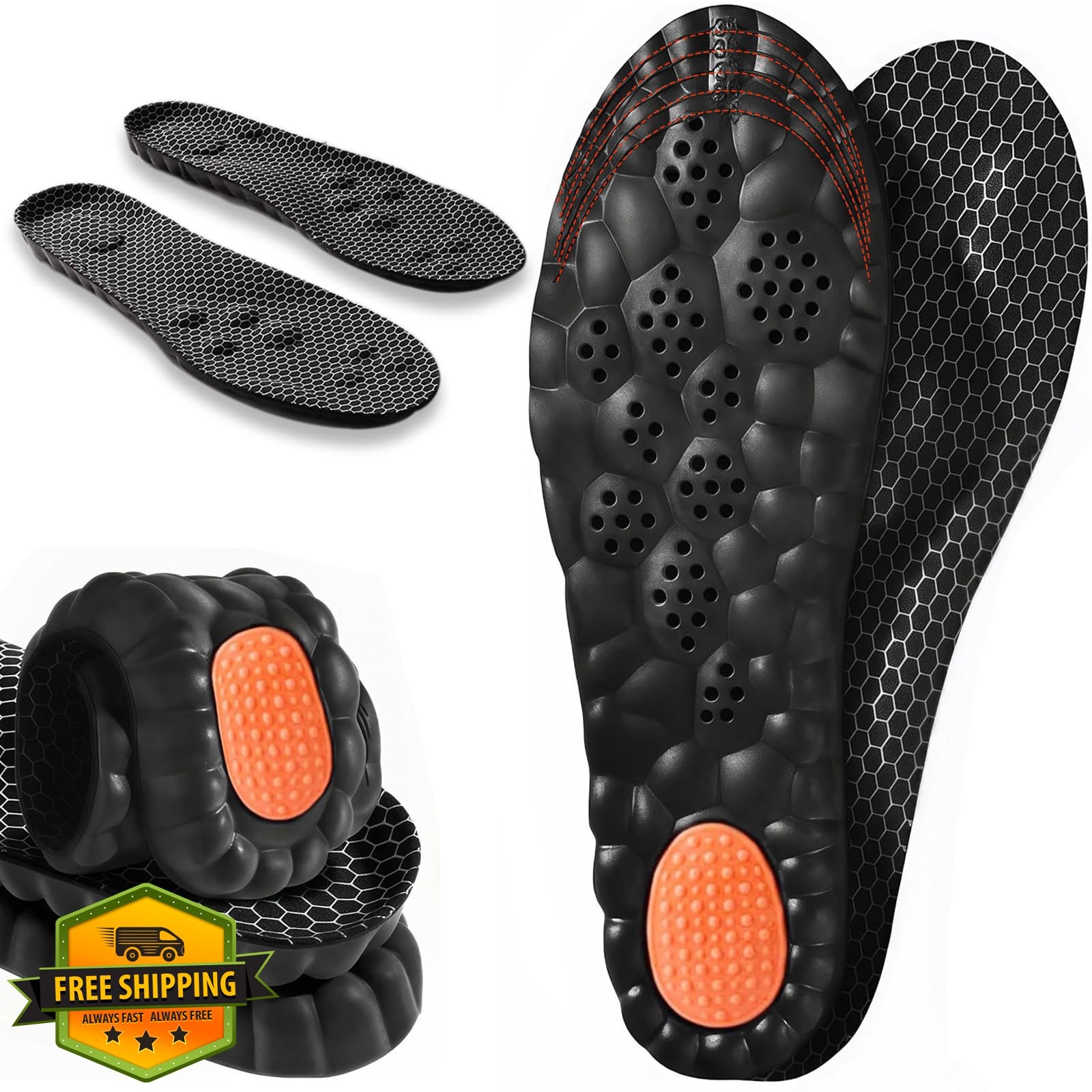 Steppers Insoles Men Women 2026 M8-8.5 W9-9.5 Memory Foam Arch Support