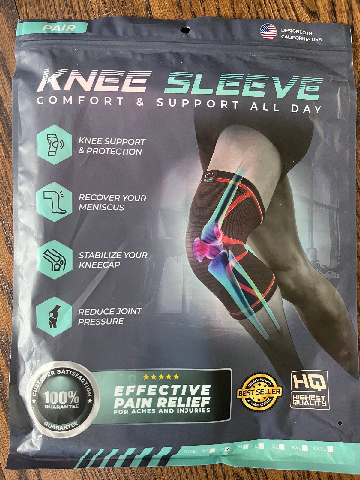 2 Pack Modvel Compression Knee Brace Unisex Small ORANGE