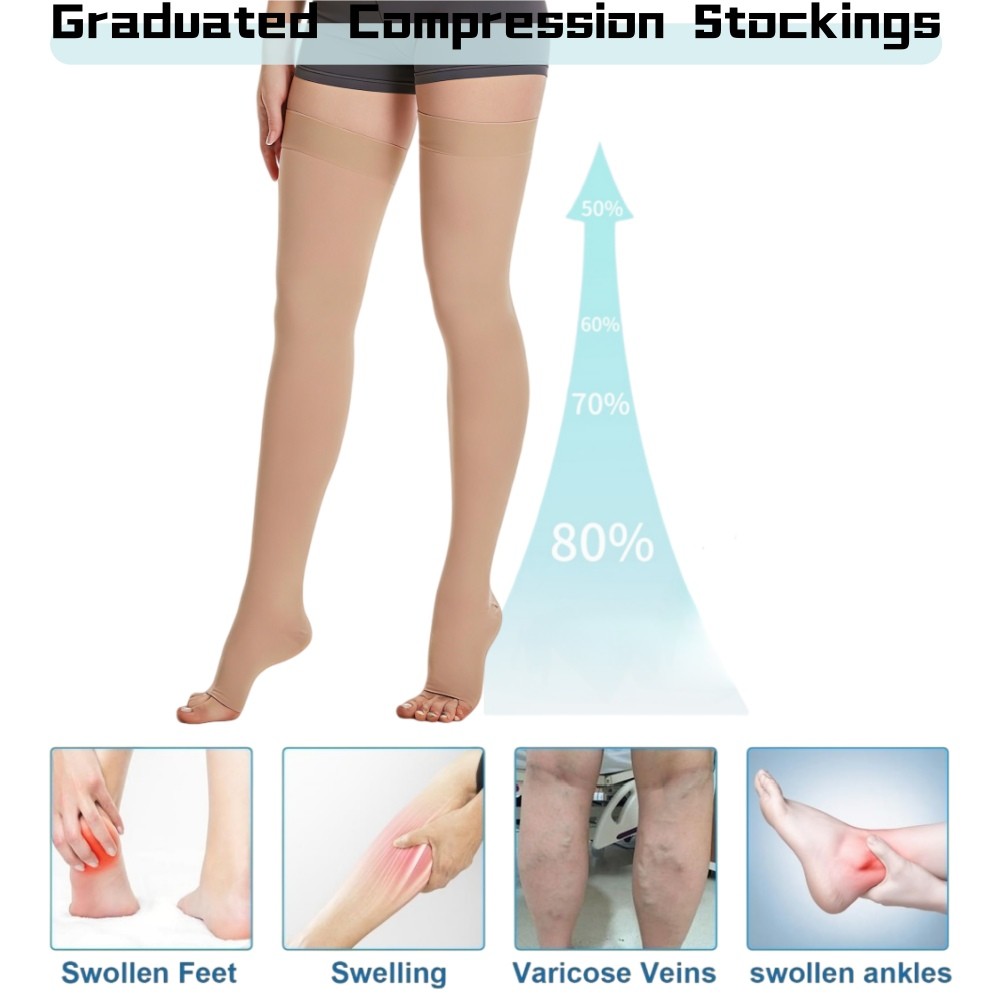 Compression Stockings Medical Women Men 30-40 mmHg Thigh High Varicose Graduated