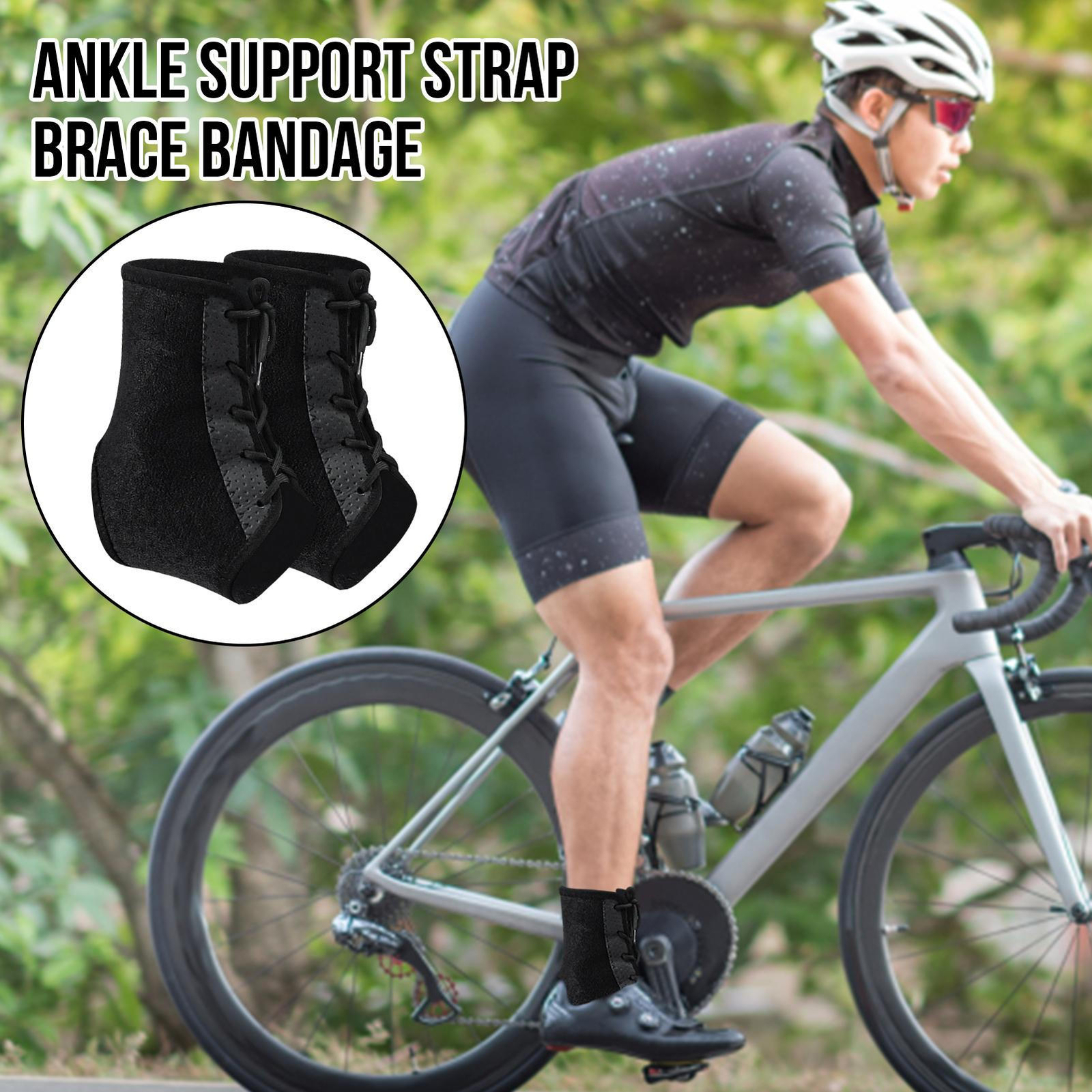Ankle Support Compression Strap Achilles Tendon Brace Sprain Sports Stabilizer