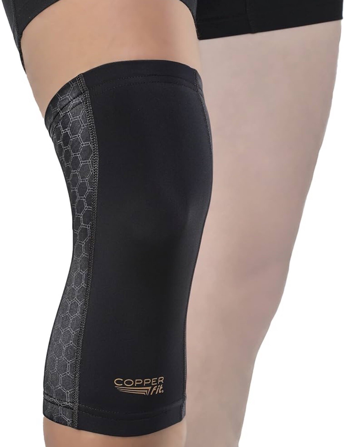 Copper Fit Freedom Knee Compression Sleeve Unisex, MED Black-READ MORE