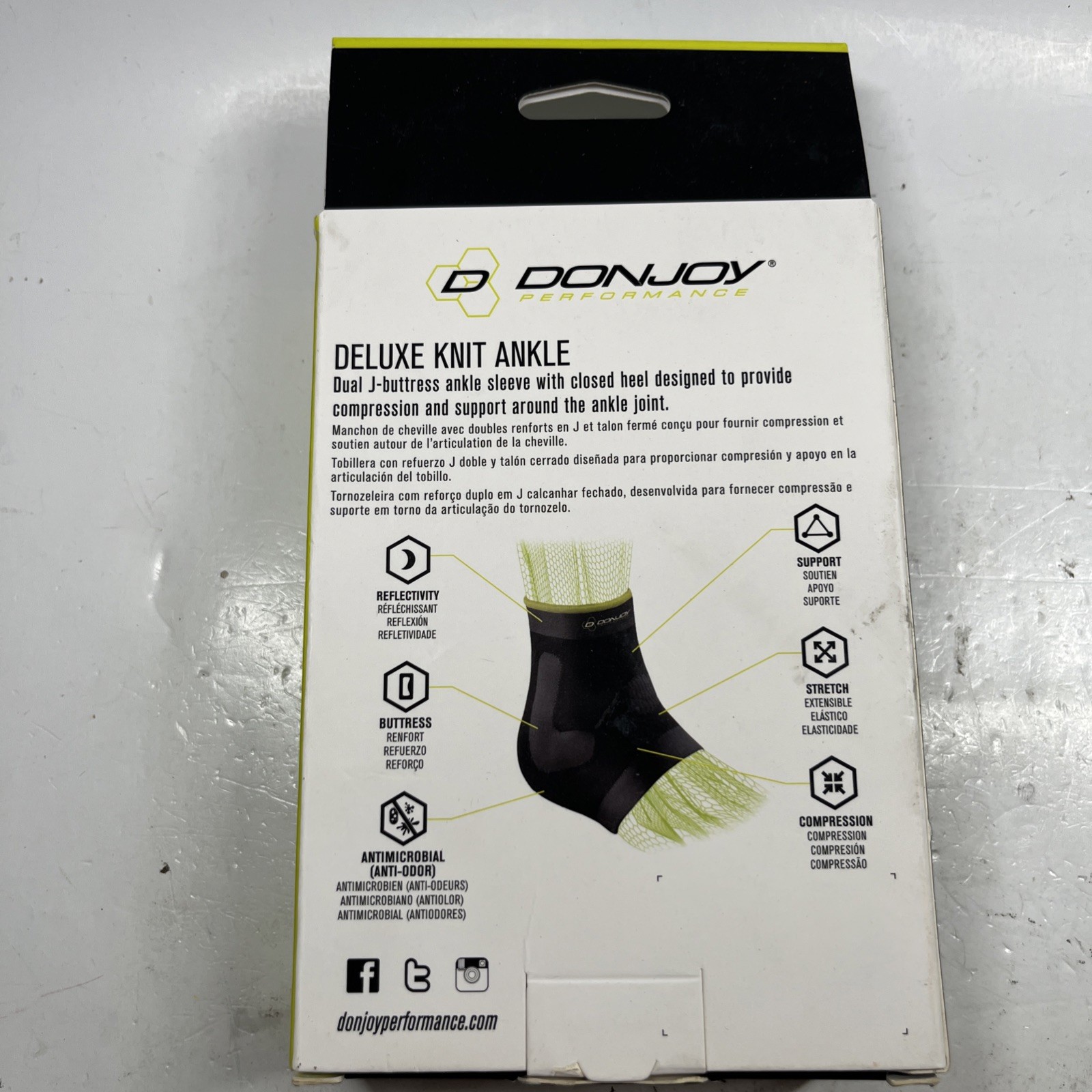 DonJoy Deluxe 4-Way Stretch Compression Knit Ankle Sleeve – M Medium NEW IN BOX
