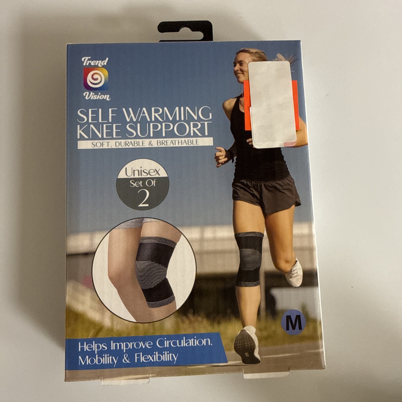 Trend Vision Self Warming Knee Support Set of 2 New Choice Size