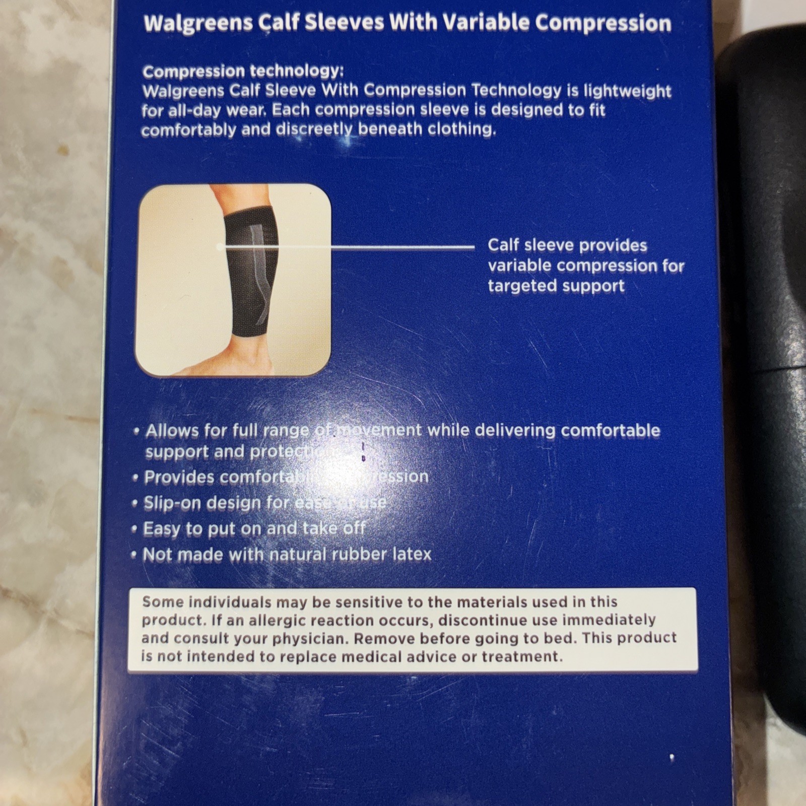 Walgreens Calf Sleeves Variable Compression S/M Moderate Support Left or Right