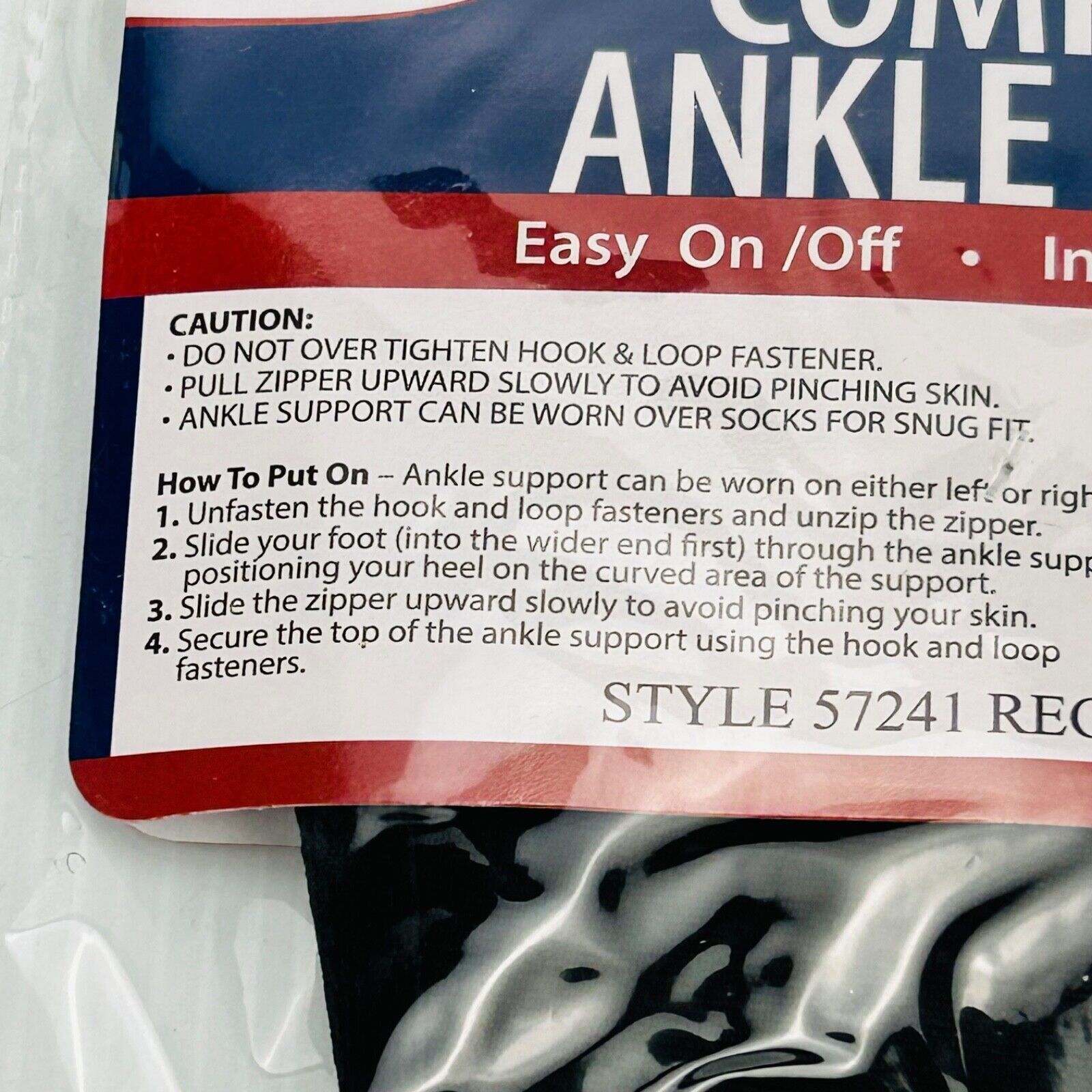 North American JB6658 Ankle Support Zipper Compression Sleeve Lot of 2